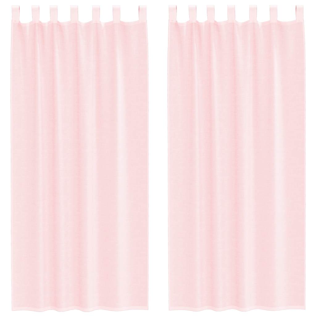 Voile zavjese s petljama 2 kom svijetlo ružičaste 140x245 cm