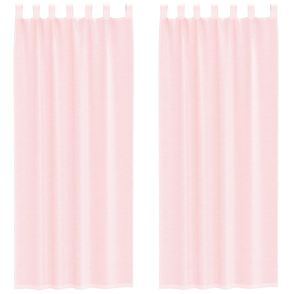 Voile zavjese s petljama 2 kom svijetlo ružičaste 140x260 cm