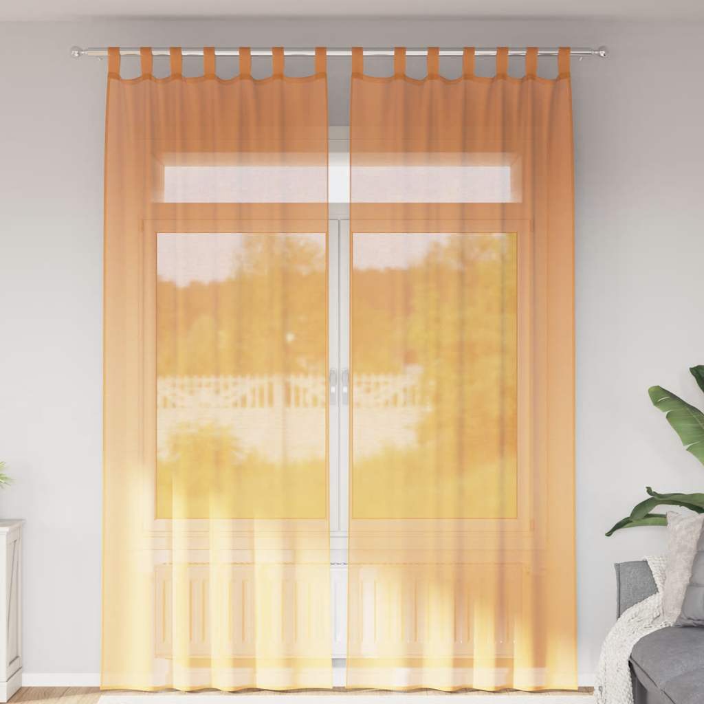 Voile zavjese s petljama 2 kom narančaste 140x260 cm