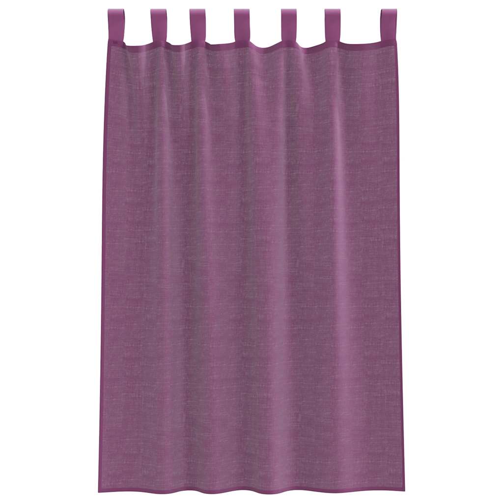 Voile zavjese s petljama 2 kom. ljubičaste 140x175 cm
