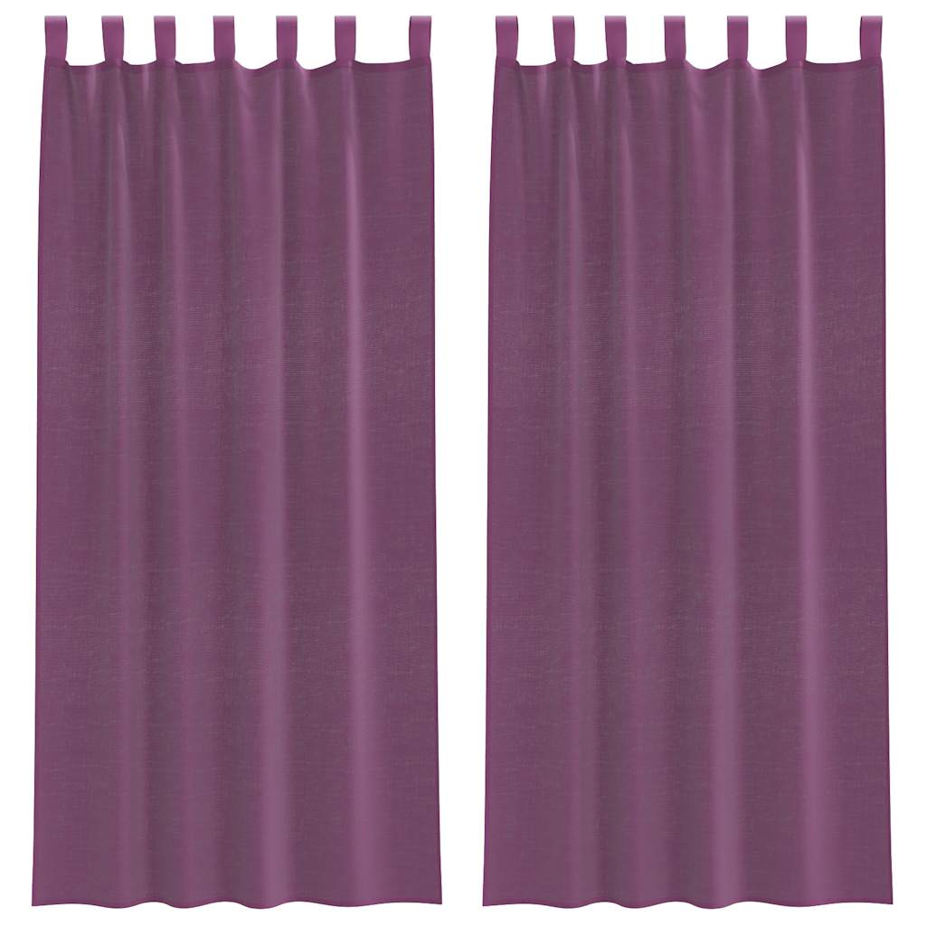 Voile zavjese s petljama 2 kom ljubičaste 140x245 cm