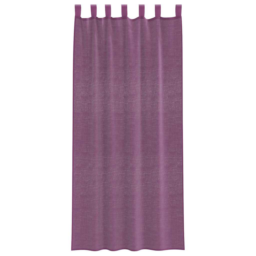Voile zavjese s petljama 2 kom ljubičaste 140x245 cm