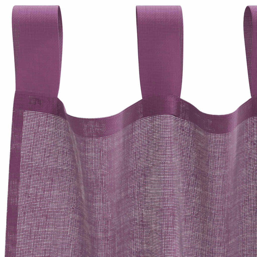 Voile zavjese s petljama 2 kom ljubičaste 140x245 cm