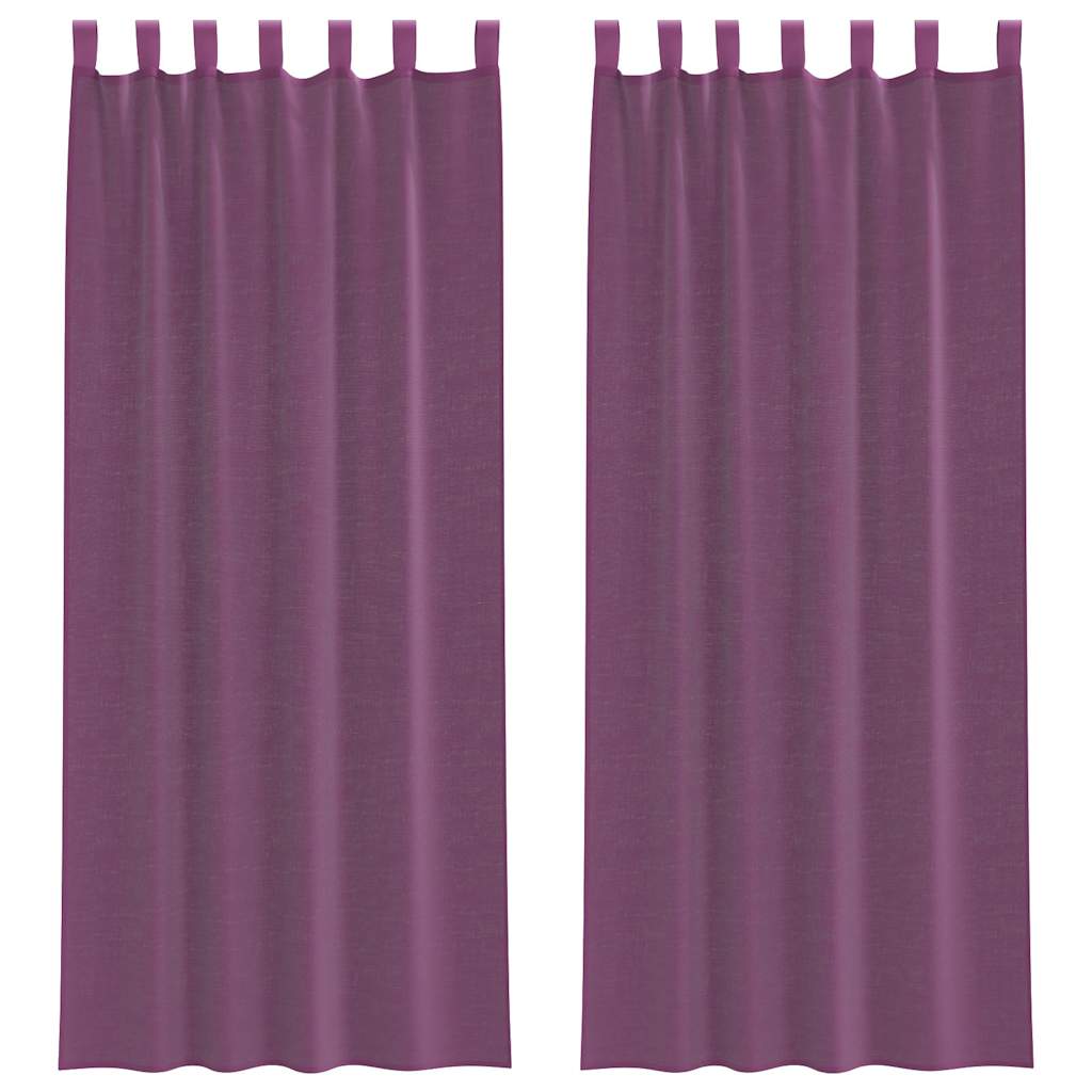 Voile zavjese s petljama 2 kom. ljubičaste 140x260 cm