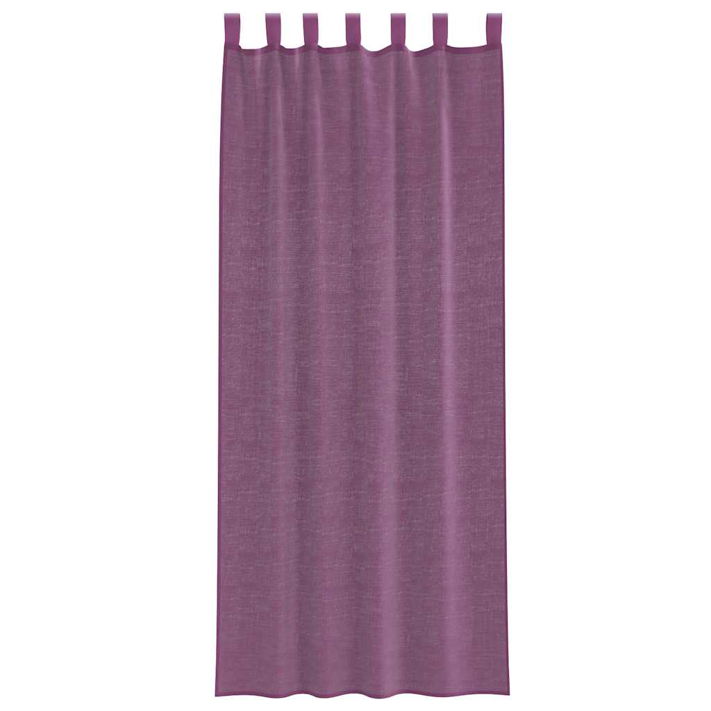 Voile zavjese s petljama 2 kom. ljubičaste 140x260 cm