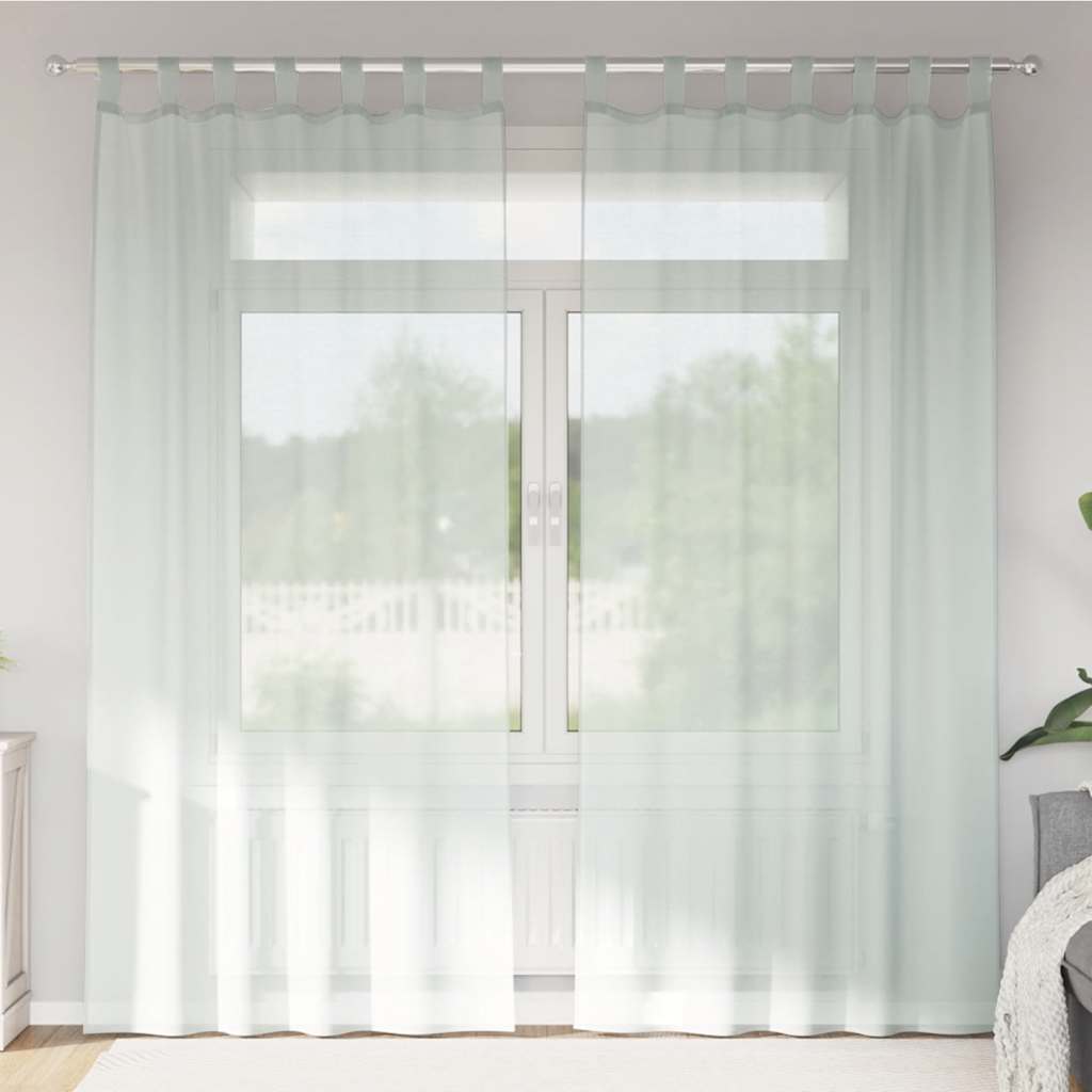 Voile zavjese s petljama 2 kom svijetlo sive 140x225 cm