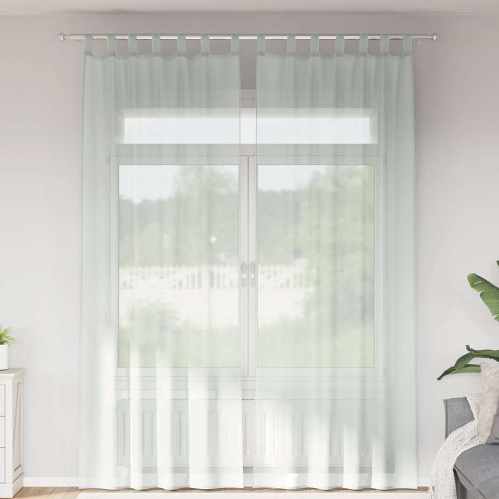 Voile zavjese s petljama 2 kom svijetlosive 140x260 cm