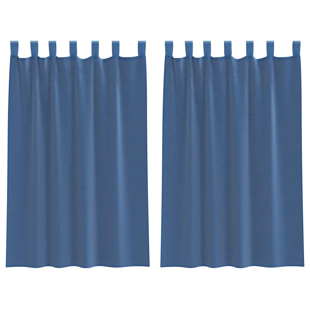 Voile zavjese s petljama 2 kom. kraljevsko plave 140x175 cm
