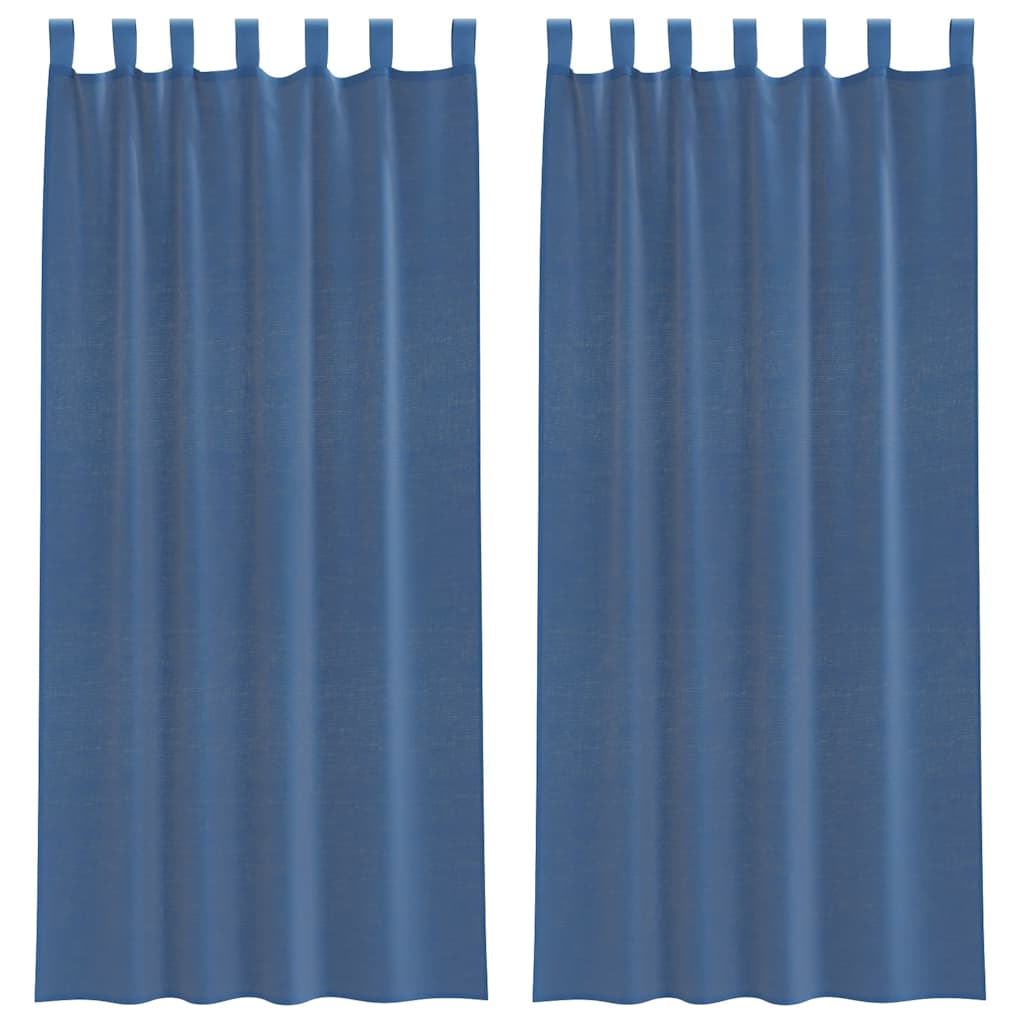Voile zavjese s petljama 2 kom kraljevsko plave 140x245 cm