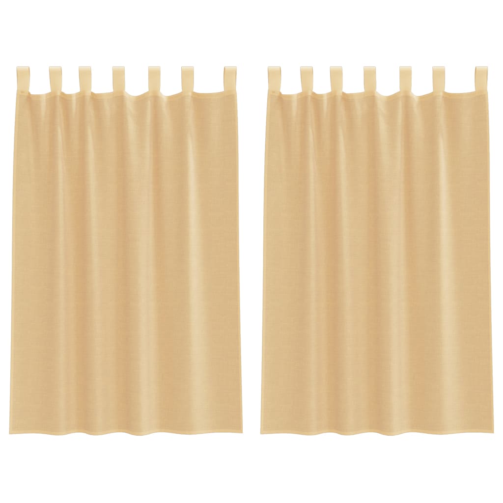 Voile zavjese s petljama 2 kom pijesak 140x175 cm
