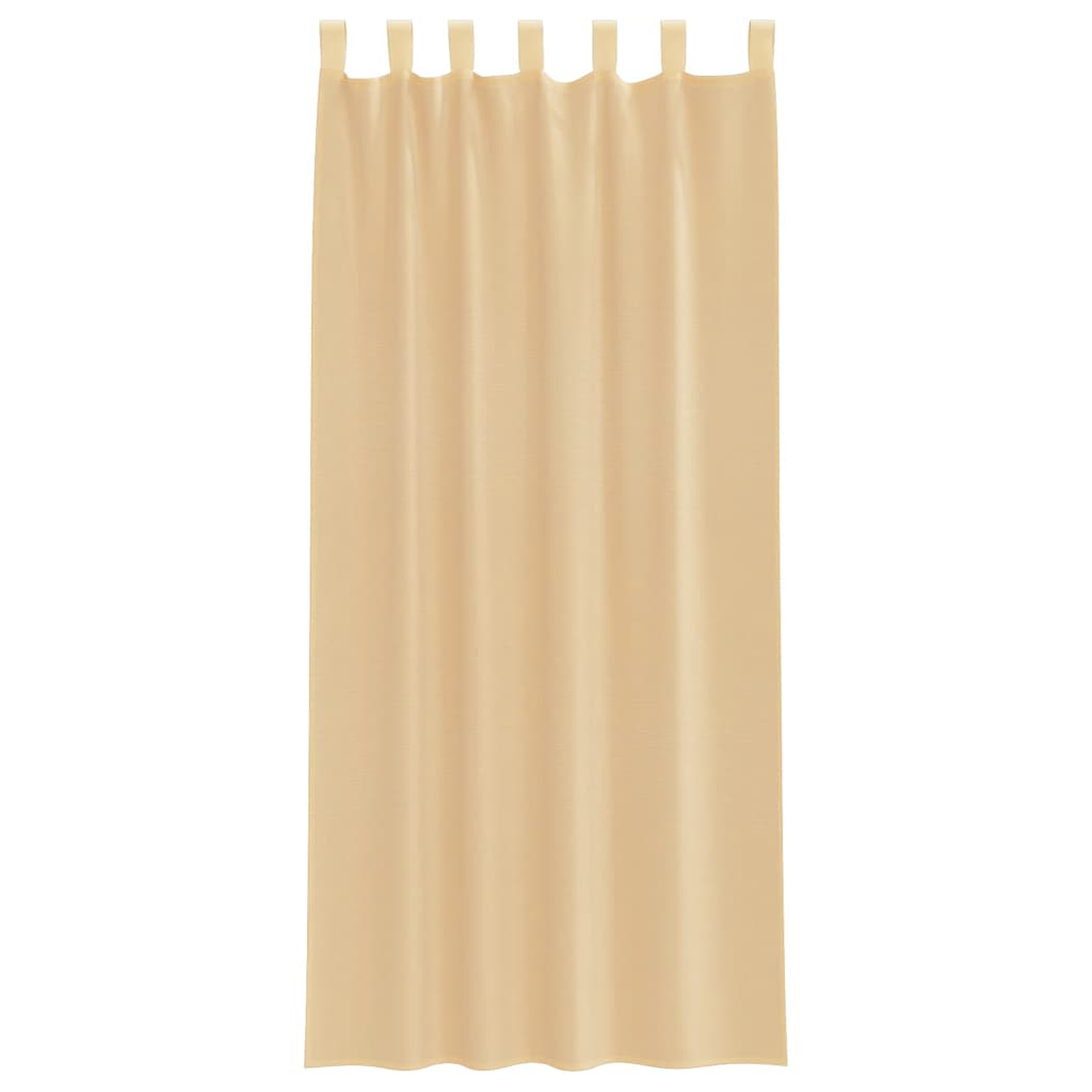 Voile zavjese s petljama 2 kom pijesak 140x245 cm