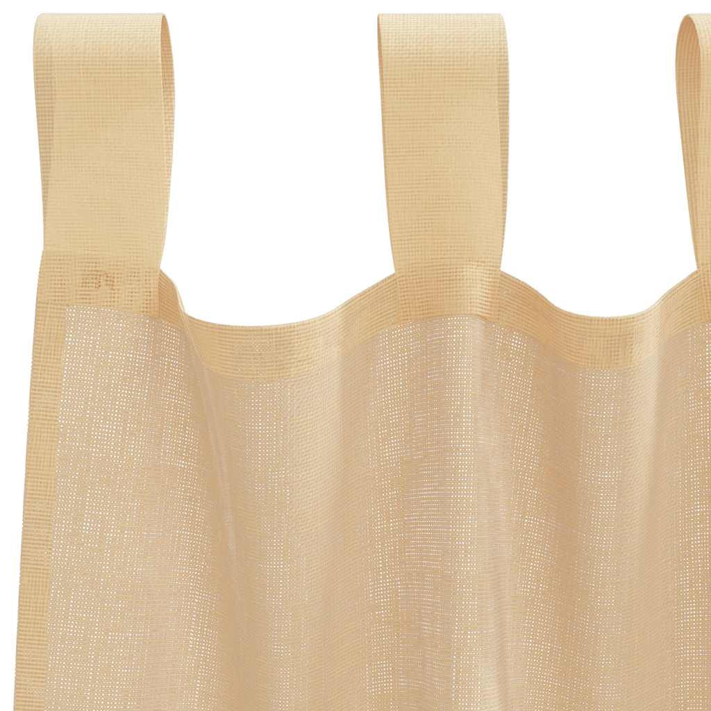 Voile zavjese s petljama 2 kom pijesak 140x245 cm