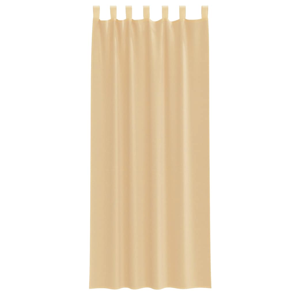 Voile zavjese s petljama 2 kom pijesak 140x260 cm
