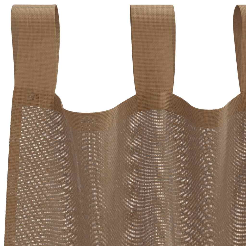 Voile zavjese s petljama 2 kom svijetlosmeđe 140x225 cm