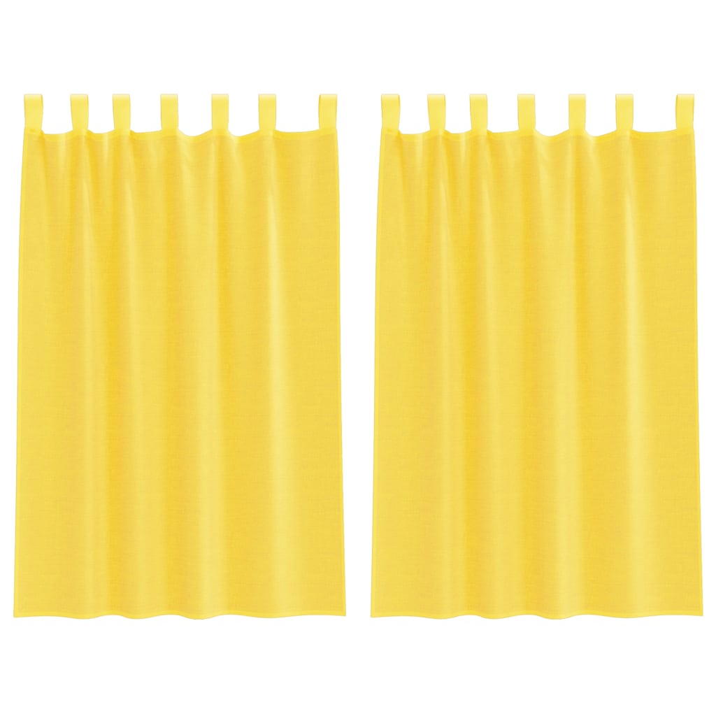 Voile zavjese s petljama 2 kom žute 140x175 cm
