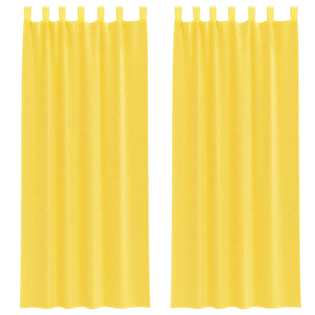 Voile zavjese s petljama 2 kom žute 140x260 cm