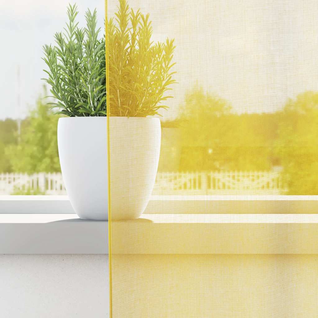 Voile zavjese s petljama 2 kom žute 140x260 cm