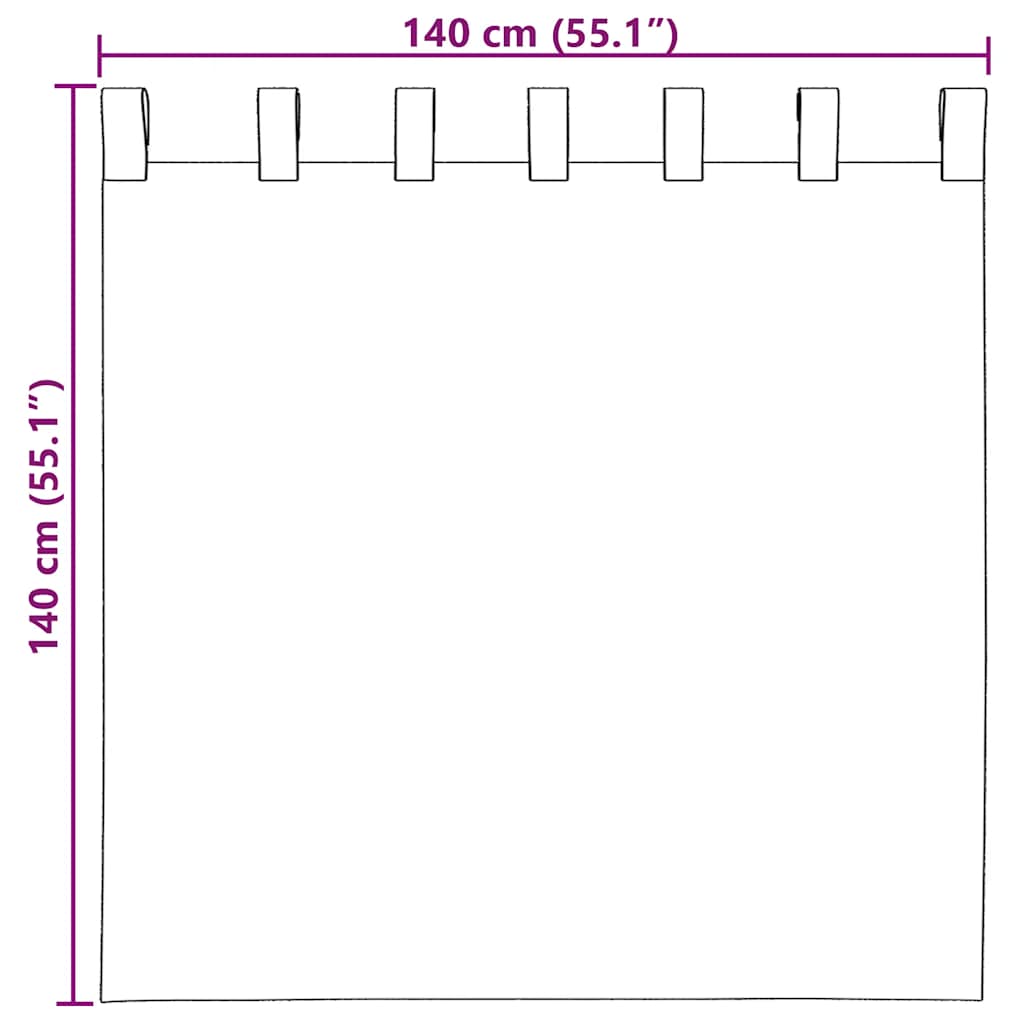 Voile zavjese s petljama 2 kom terakota 140x140 cm