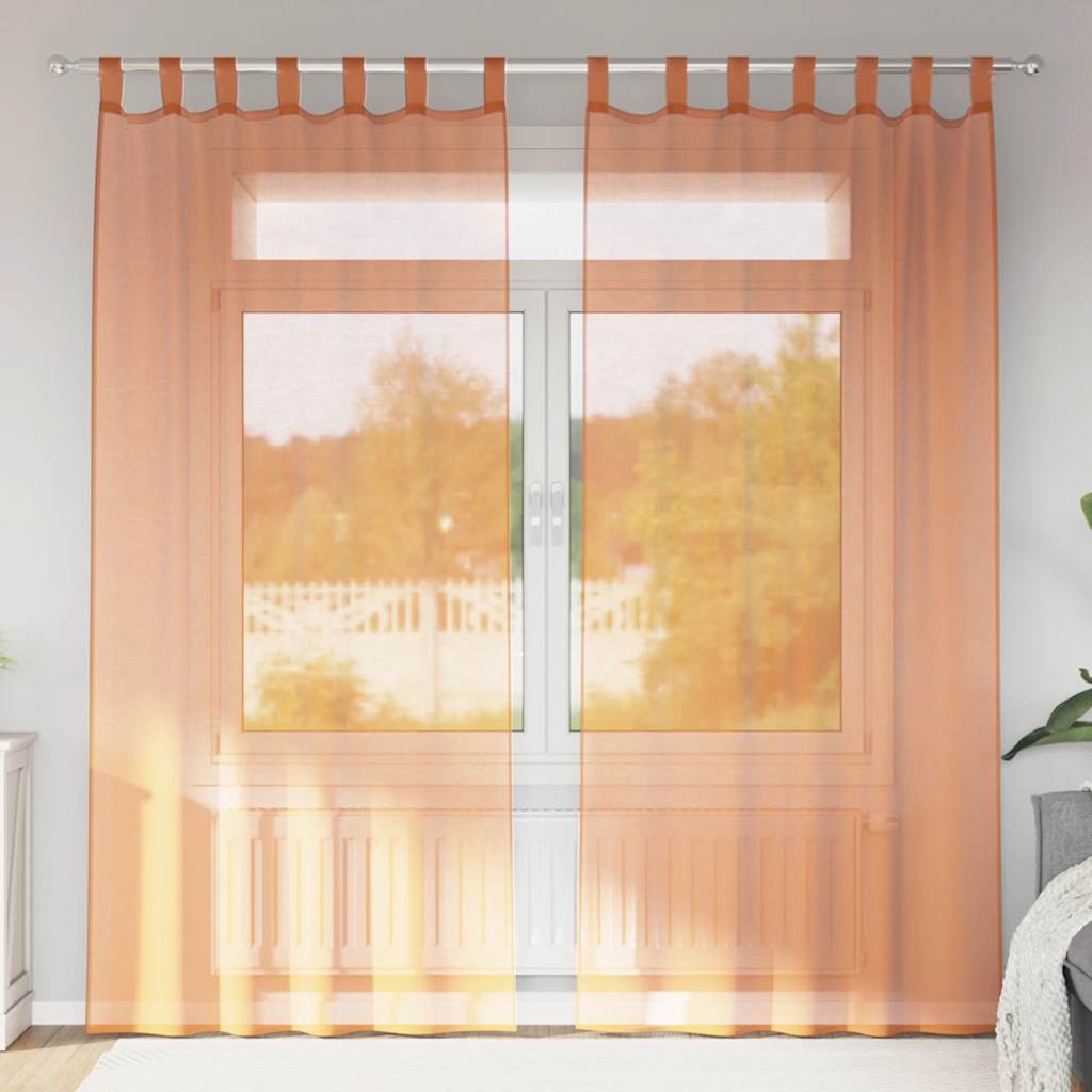 Voile zavjese s petljama 2 kom terakota 140x225 cm