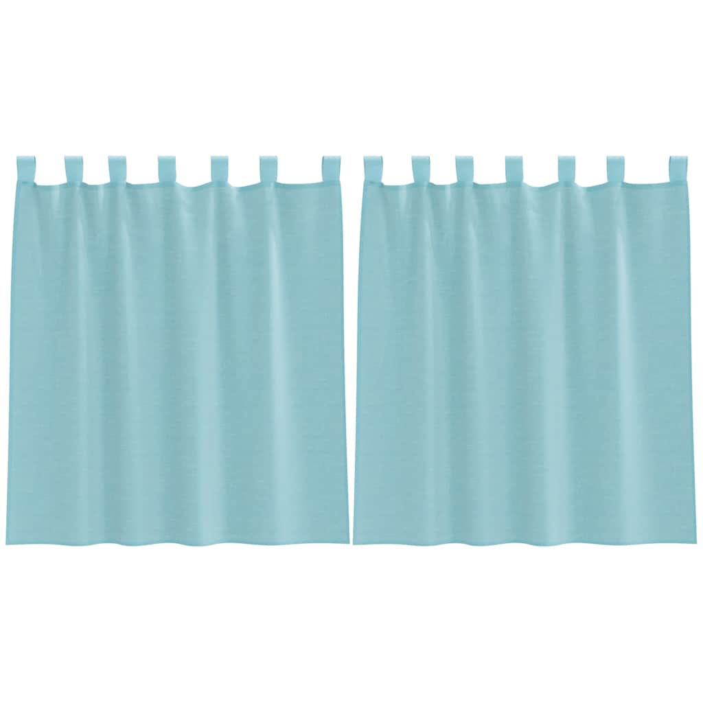 Voile zavjese s petljama 2 kom. tirkizne 140x140 cm