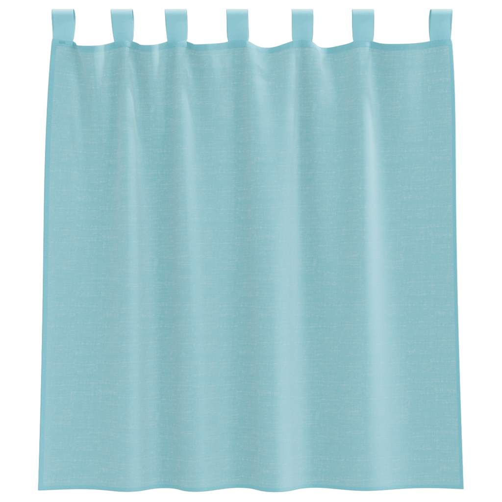 Voile zavjese s petljama 2 kom. tirkizne 140x140 cm