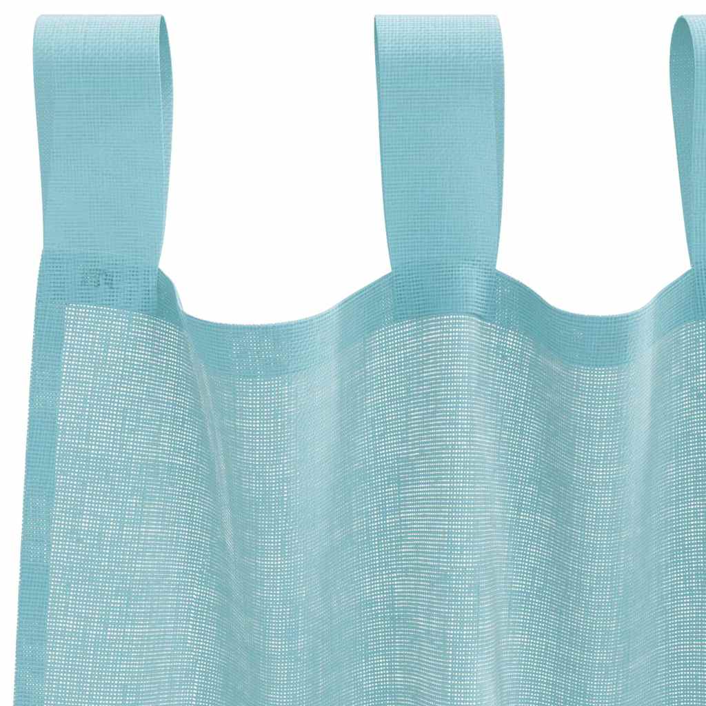 Voile zavjese s petljama 2 kom. tirkizne 140x140 cm