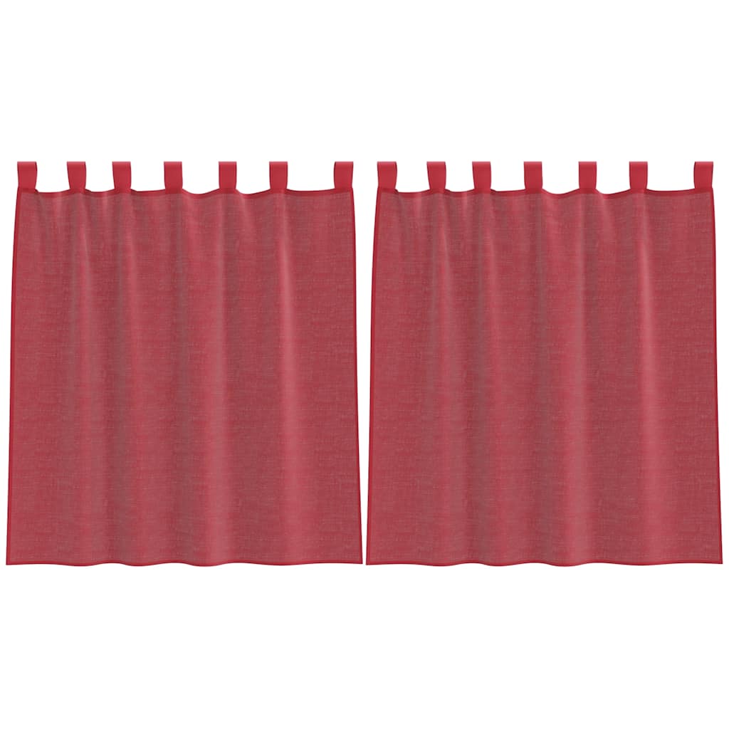 Voile zavjese s petljama 2 kom. vinsko crvene 140x140 cm