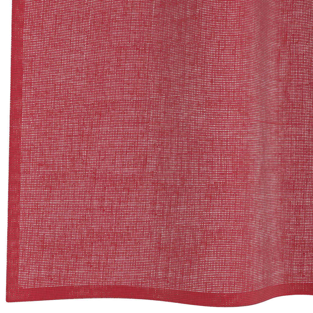 Voile zavjese s petljama 2 kom. vinsko crvene 140x140 cm