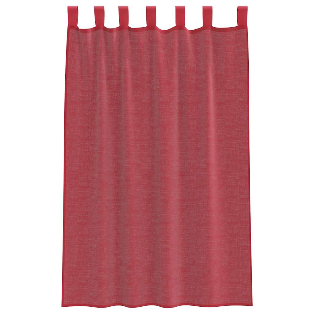 Voile zavjese s petljama 2 kom. vinsko crvene 140x175 cm