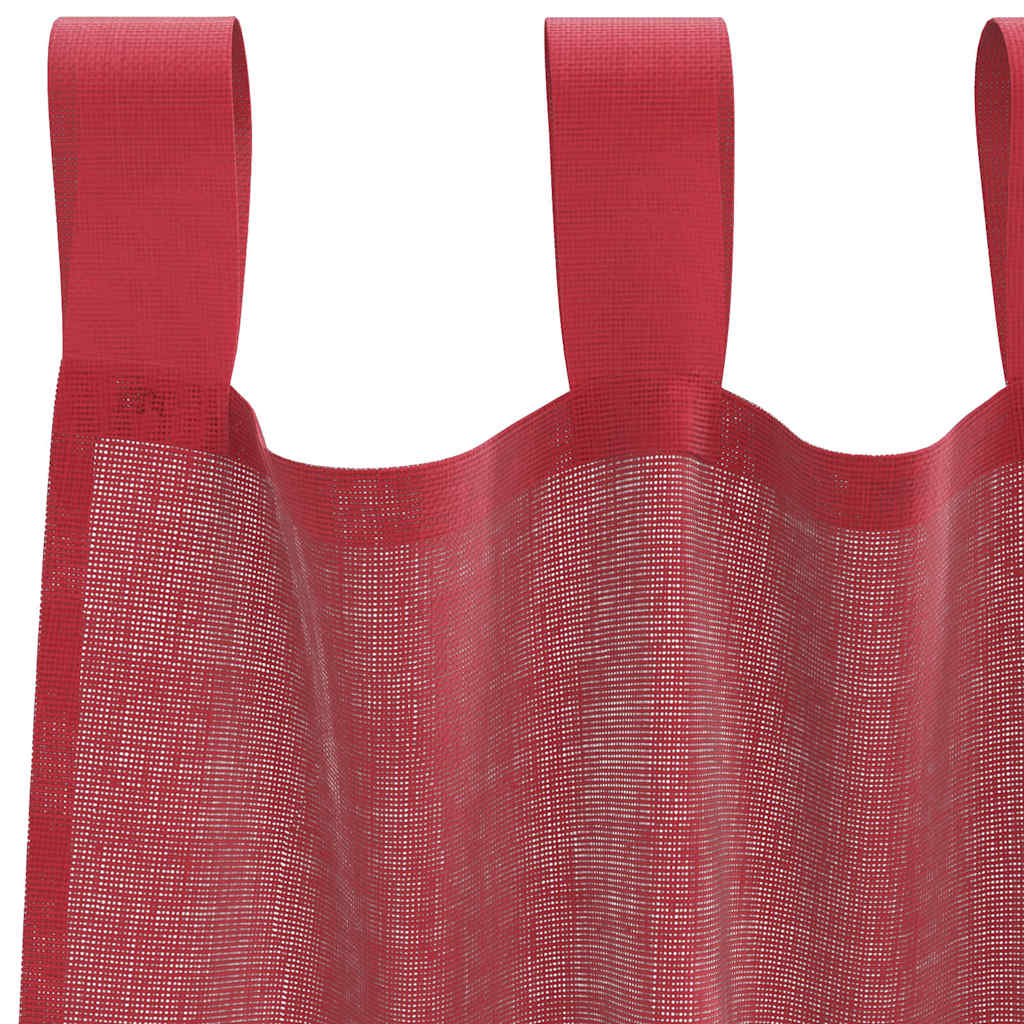 Voile zavjese s petljama 2 kom. vinsko crvene 140x175 cm