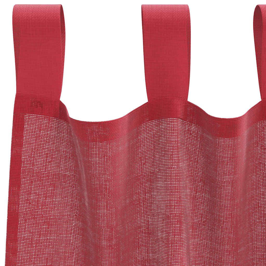 Voile zavjese s petljama 2 kom. vinsko crvene 140x225 cm