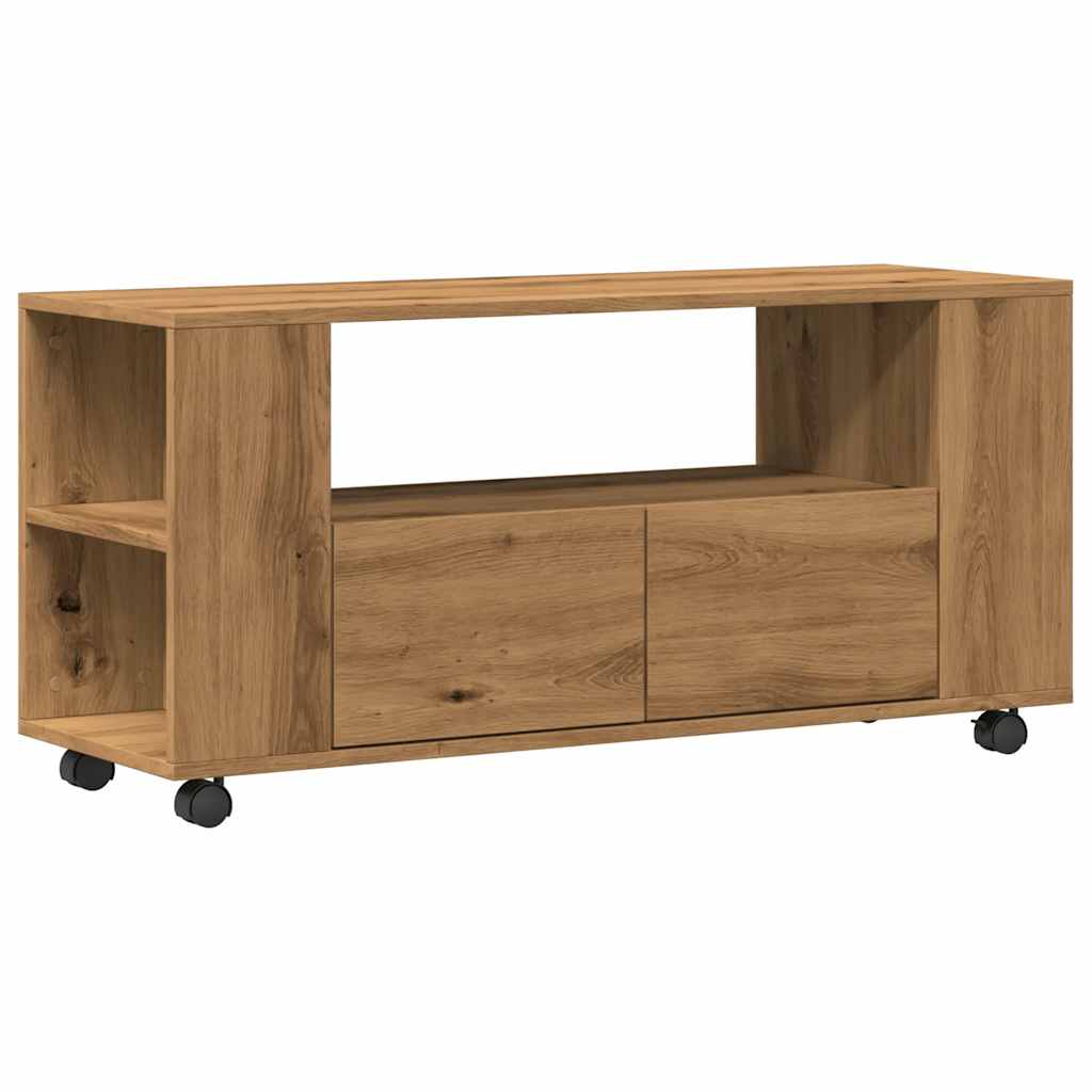 TV ormarić s kotačićima Artisan hrast 102x34,5x43 cm