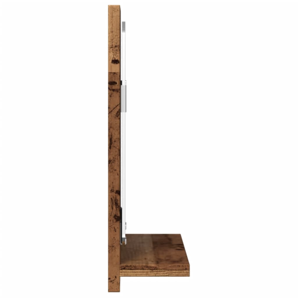Kupaonski ormarić s ogledalom staro drvo 60x11x37 cm