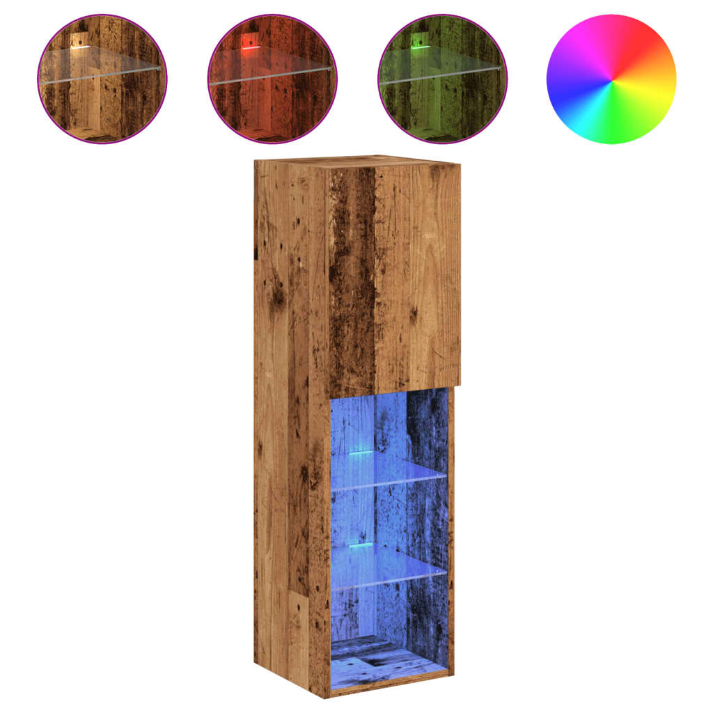 TV ormarići s LED svjetlima 2 kom boja drva 30,5x30x102 cm