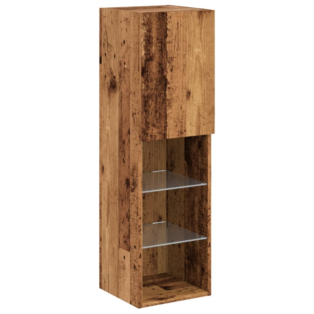 TV ormarići s LED svjetlima 2 kom boja drva 30,5x30x102 cm