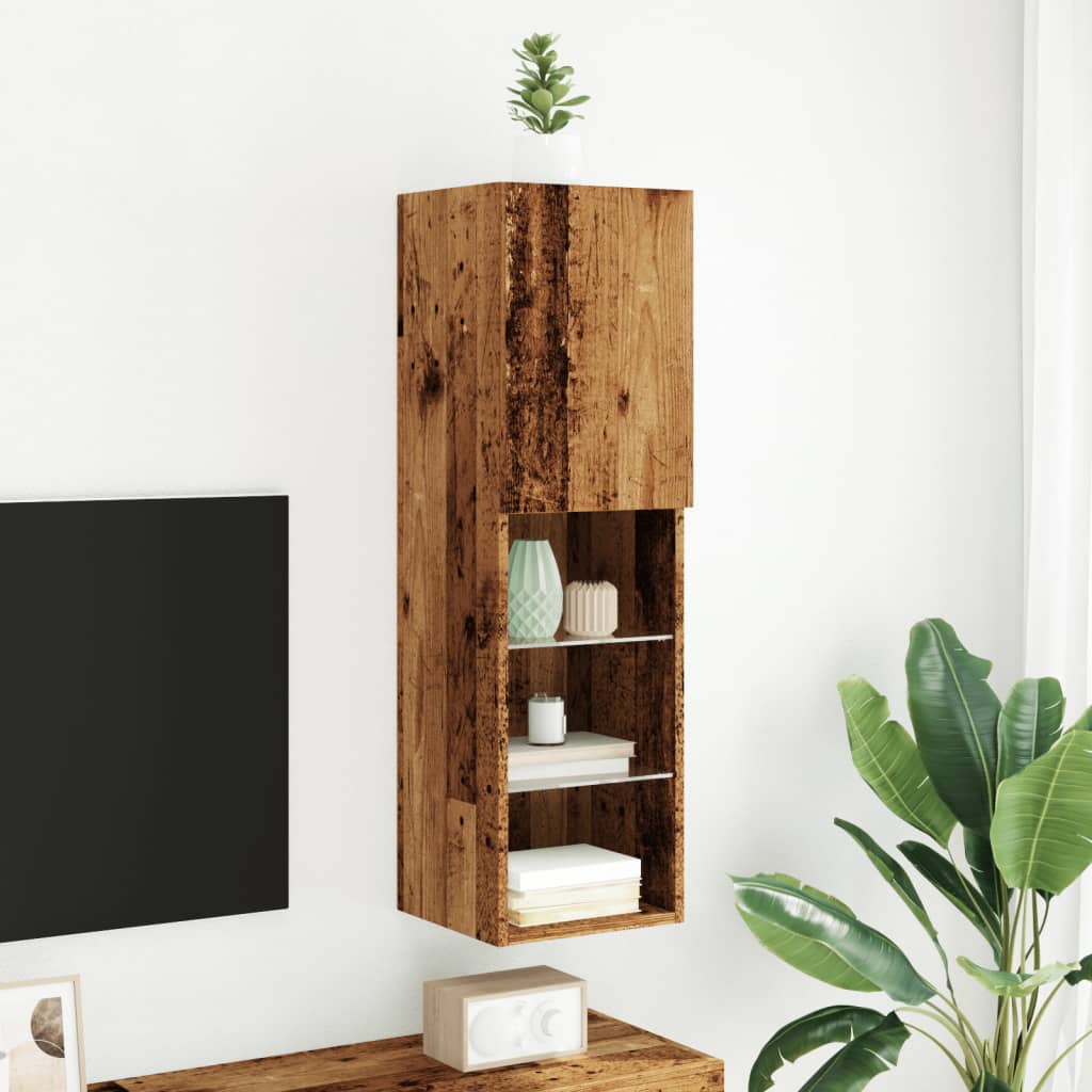 TV ormarići s LED svjetlima 2 kom boja drva 30,5x30x102 cm