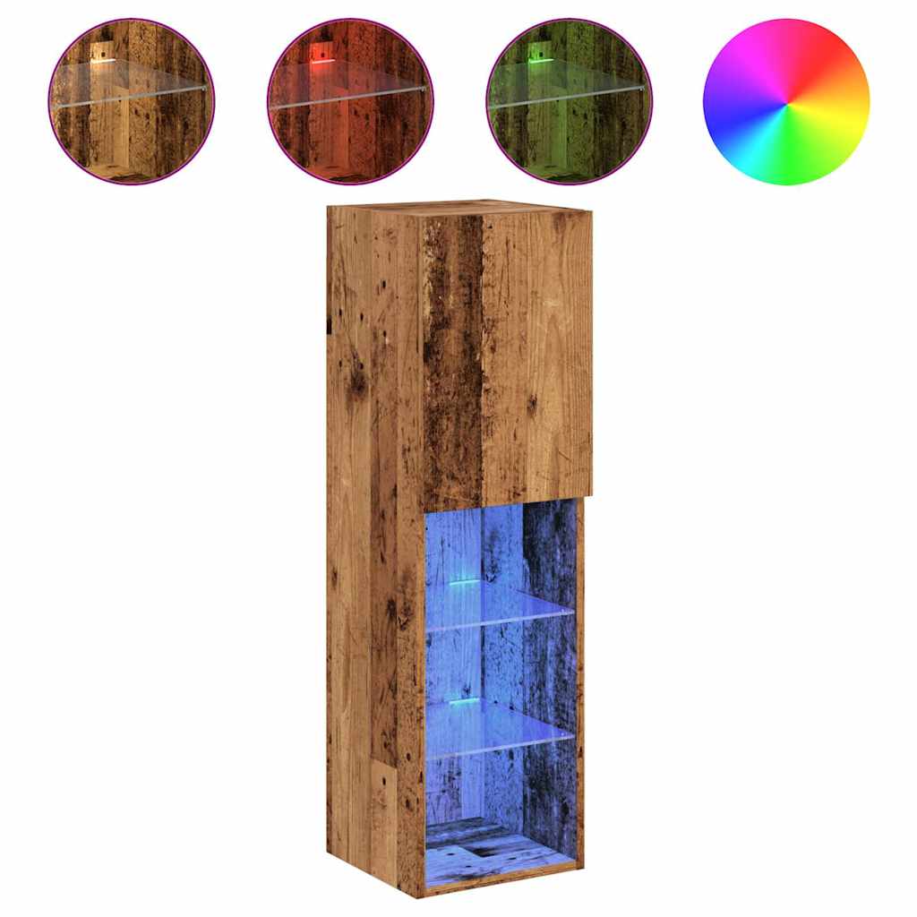 TV ormarići s LED svjetlima 2 kom boja drva 30,5 x 30 x 102 cm
