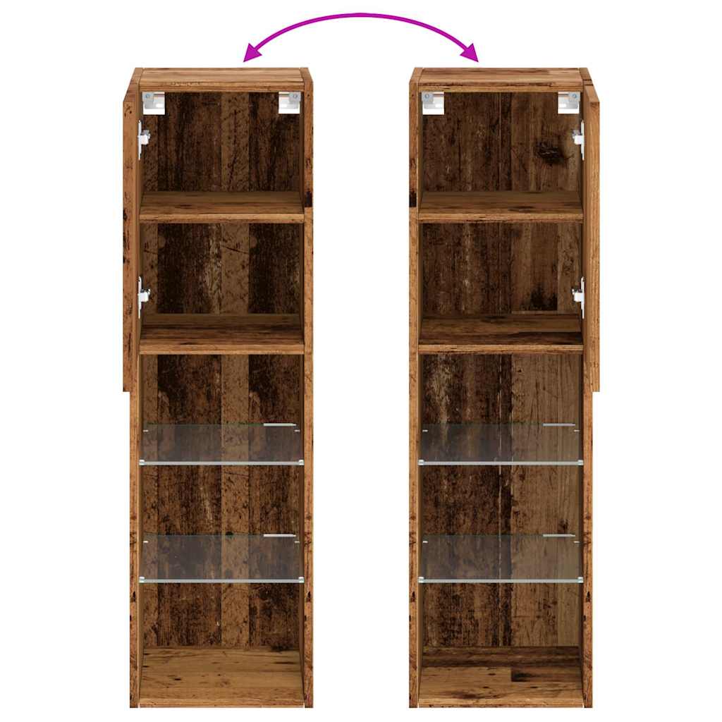 TV ormarići s LED svjetlima 2 kom boja drva 30,5 x 30 x 102 cm