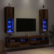 TV ormarići s LED svjetlima 2 kom boja drva 30,5 x 30 x 102 cm