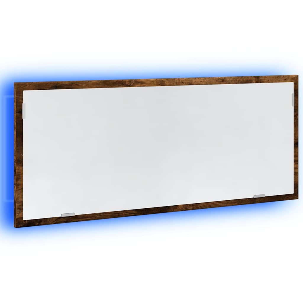 LED kupaonsko ogledalo dimljeni hrast 100x8,5x37 cm