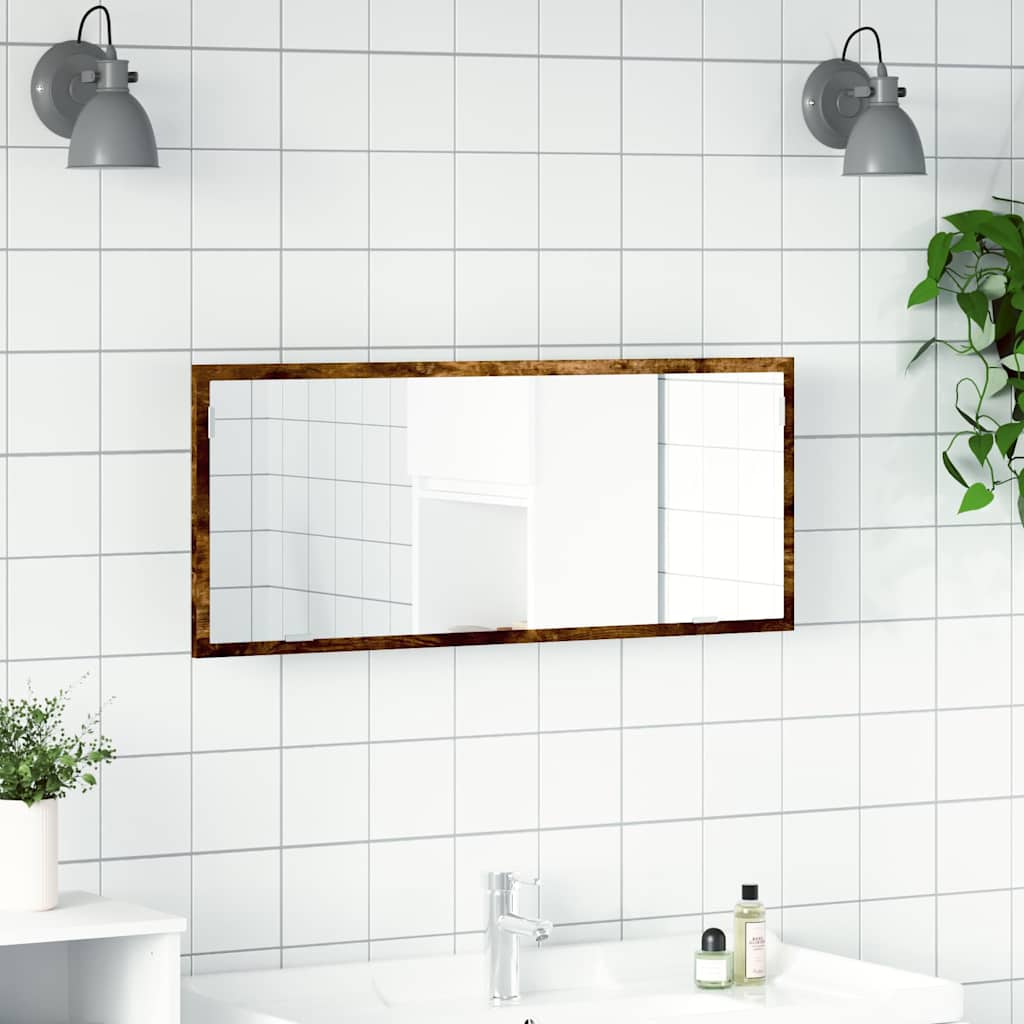 LED kupaonsko ogledalo dimljeni hrast 100x8,5x37 cm