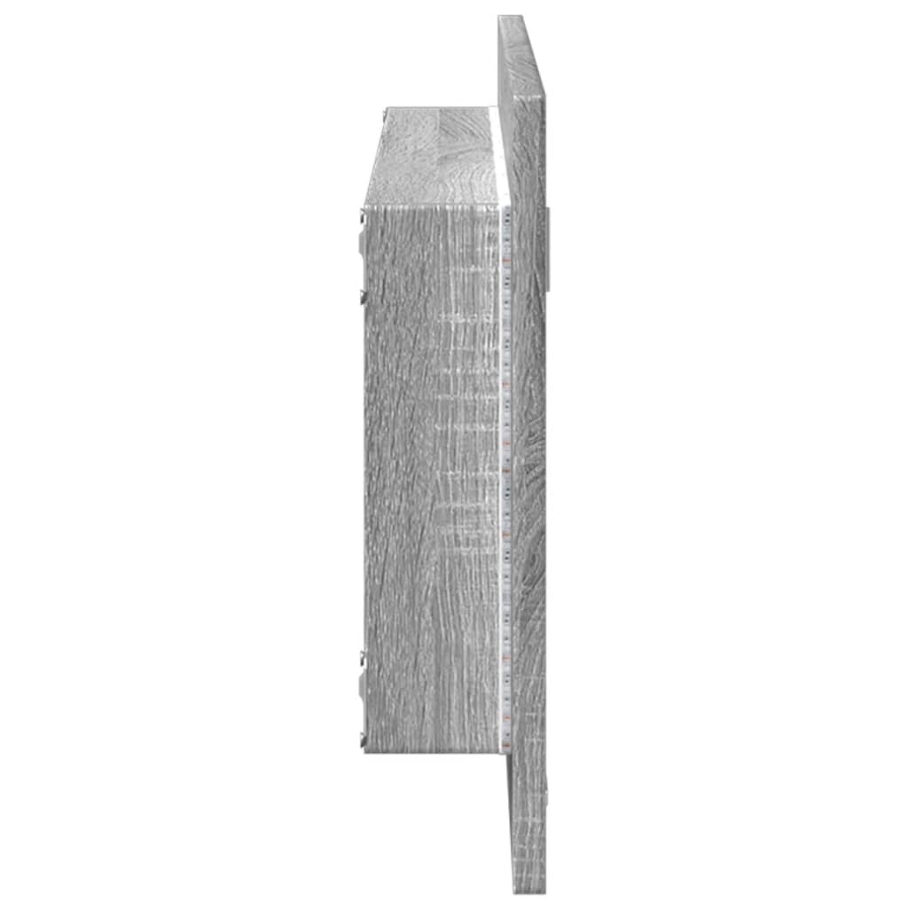 LED kupaonsko ogledalo sivo Sonoma 100x8,5x37 cm izrađeno drvo