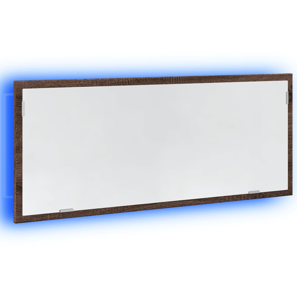 LED kupaonsko ogledalo smeđi hrast 100x8,5x37 cm