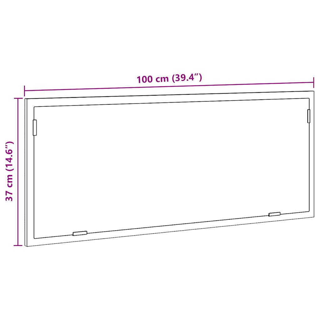 LED kupaonsko ogledalo smeđi hrast 100x8,5x37 cm
