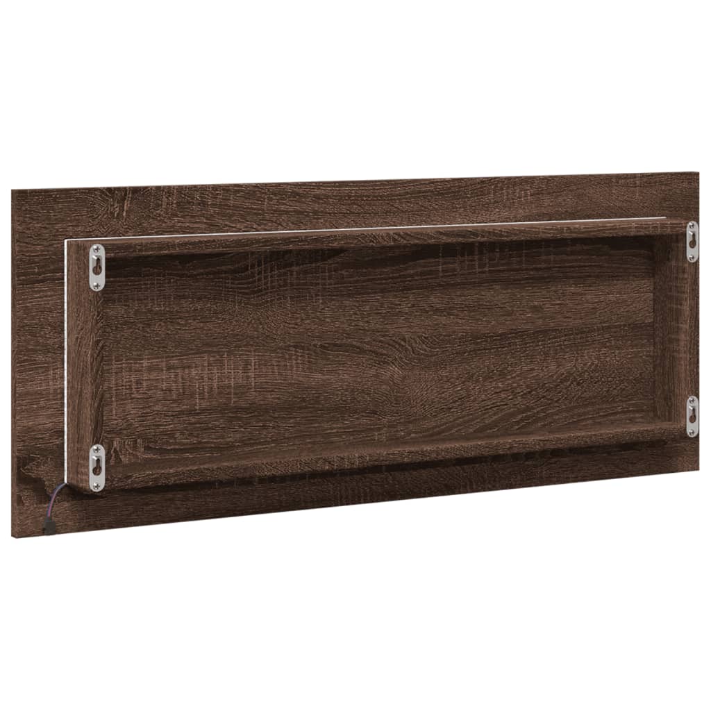LED kupaonsko ogledalo smeđi hrast 100x8,5x37 cm