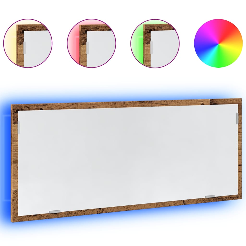 LED kupaonsko ogledalo staro drvo 100x8,5x37 cm