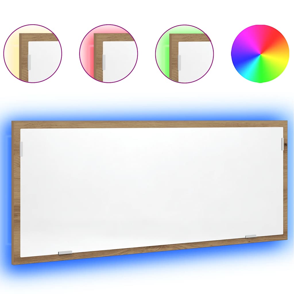 LED kupaonsko ogledalo Artisan hrast 100x8,5x37 cm