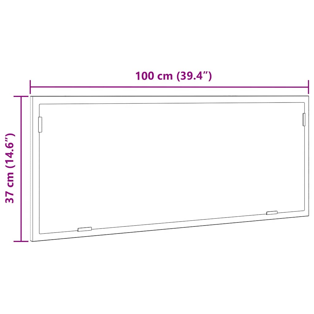 LED kupaonsko ogledalo Artisan hrast 100x8,5x37 cm