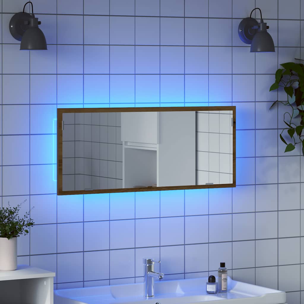 LED kupaonsko ogledalo Artisan hrast 100x8,5x37 cm