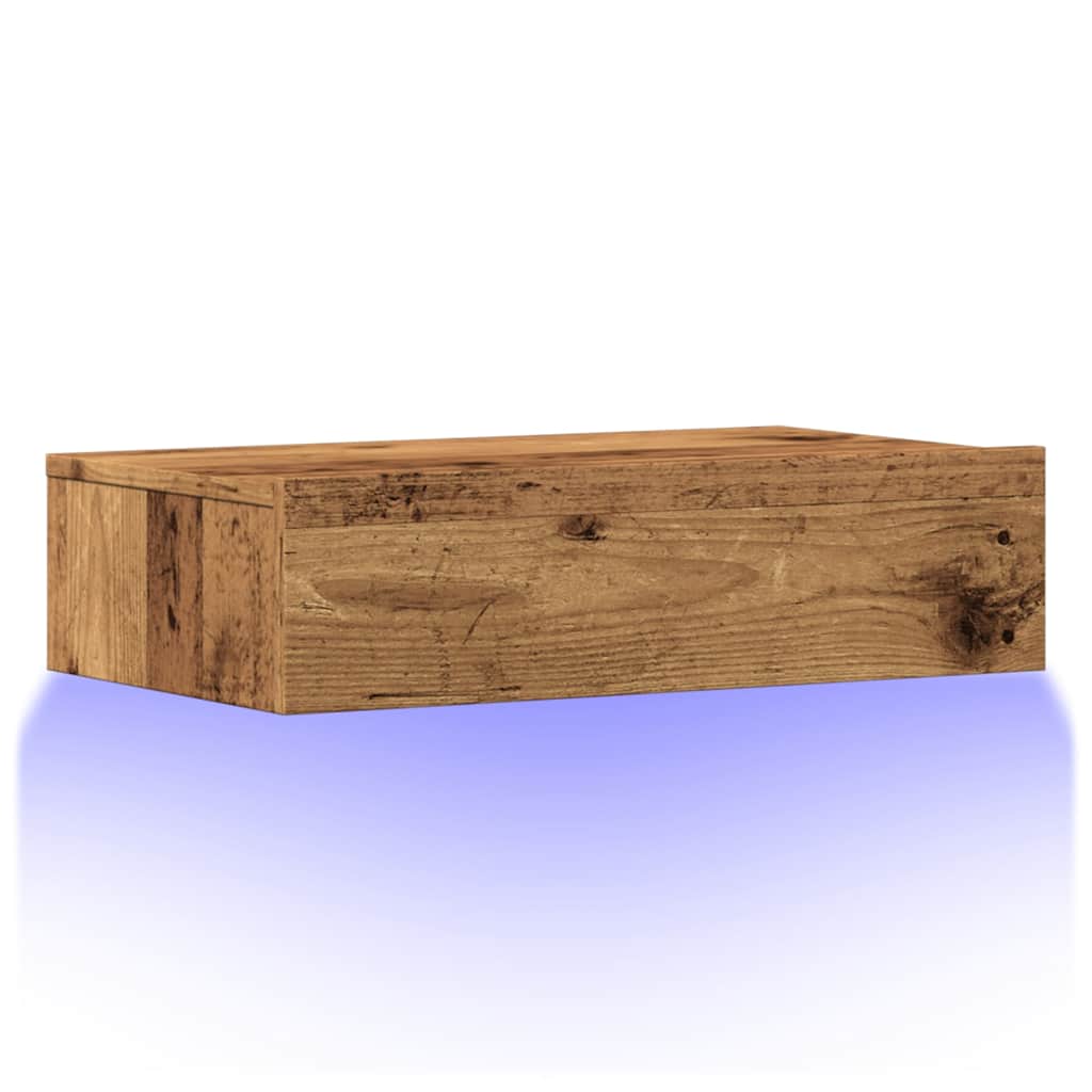 TV ormarić s LED svjetlima staro drvo 60x35x15,5 cm